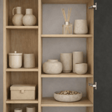 Boekenkast Jedda Eik Antraciet Melamine 79x190x32 cm