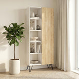 Boekenkast Jedda Wit Eik Melamine 79x190x32 cm