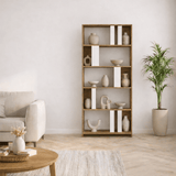 Asymmetrische boekenkast wit walnoot melamine Lima 90x180x20 cm