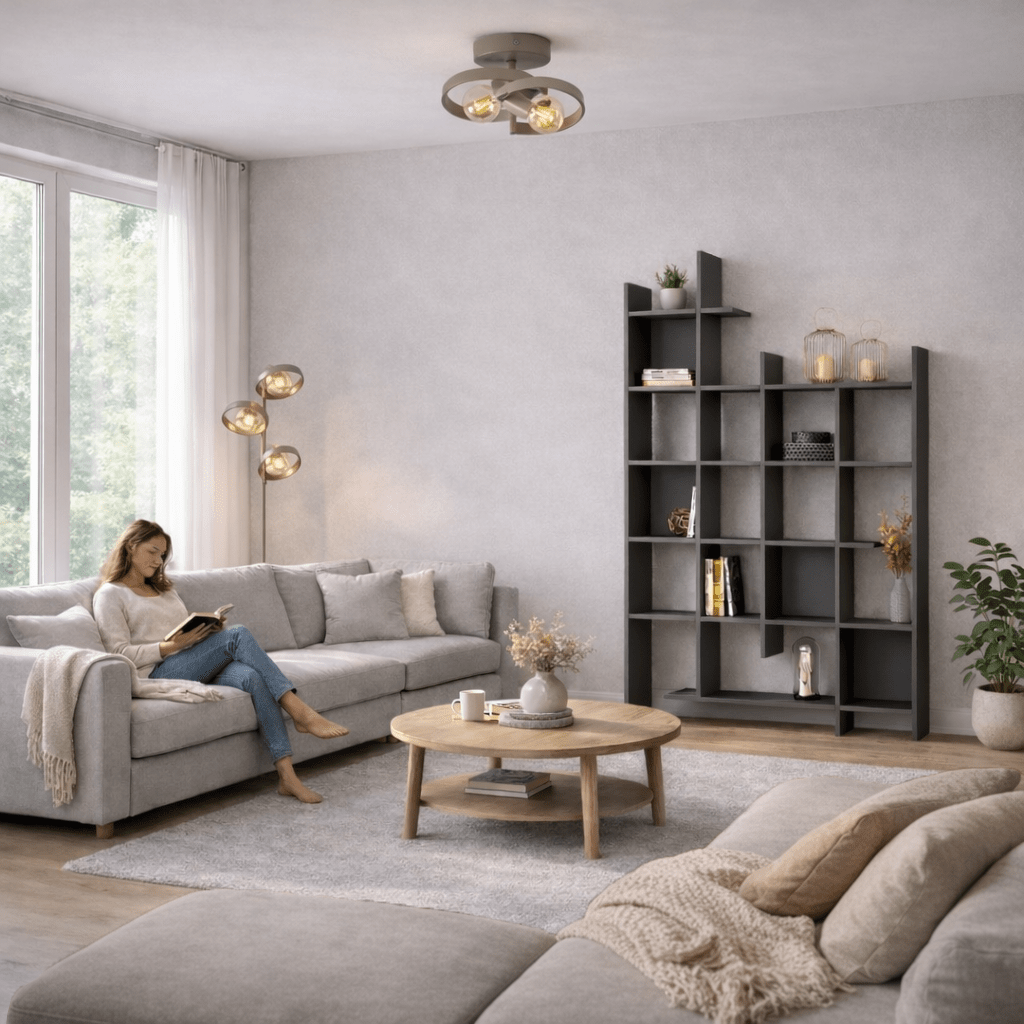 Boekenkast antraciet melamine Manco 122x188x25,5 cm