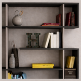 Boekenkast Mito Antraciet Bruin Melamine 110x161x25,5 cm
