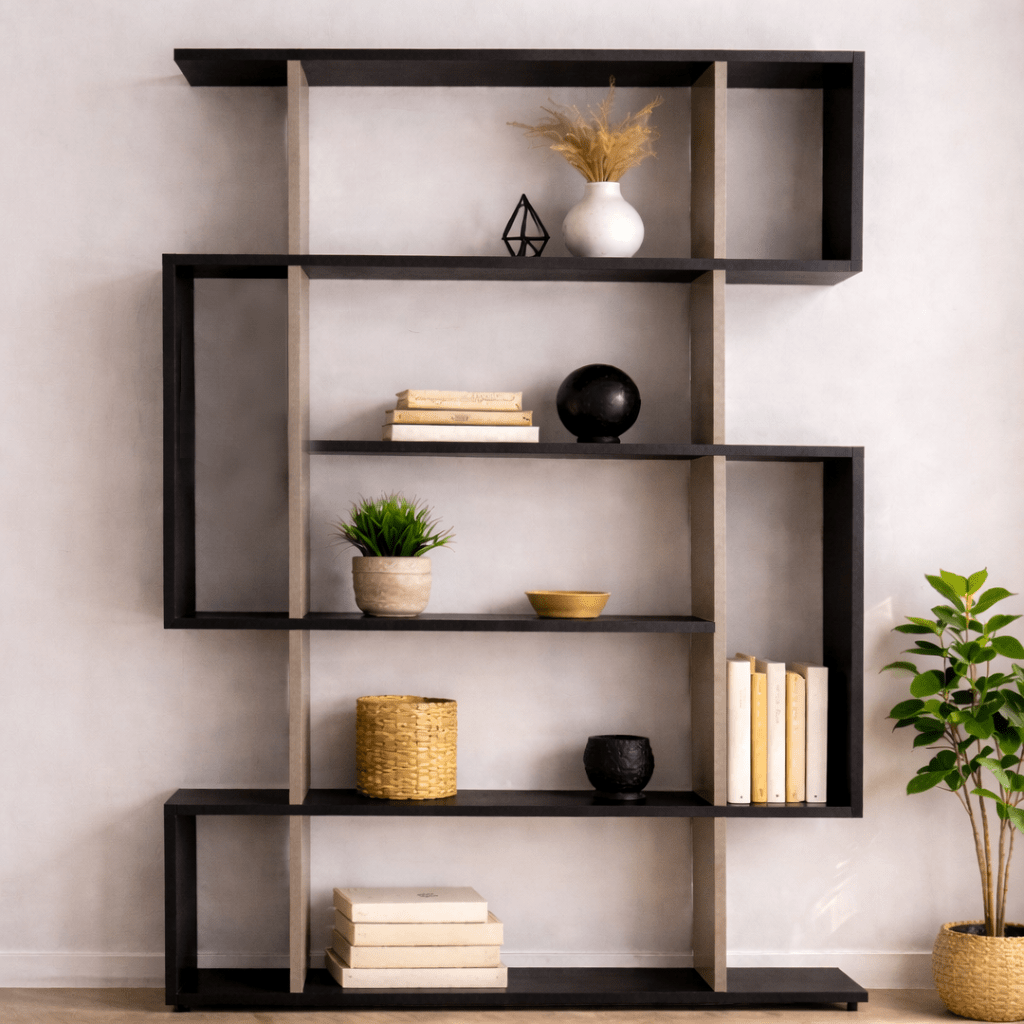 Boekenkast Mito Antraciet Bruin Melamine 110x161x25,5 cm