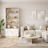 Boekenkast Nautica Atlantisch Dennenhout Wit Melamine 75x168,3x26,8 cm