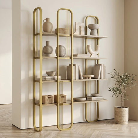 Boekenkast Sierra Geel Melamine 124x182x26 cm