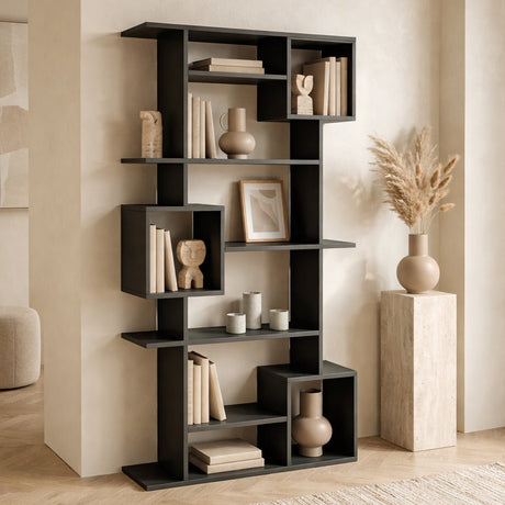 Boekenkast Soto Antraciet Melamine 92x173x28 cm