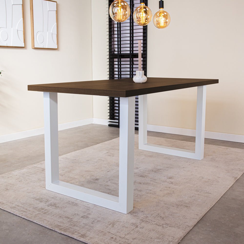 Dining table Lenzo Walnut Upoot White