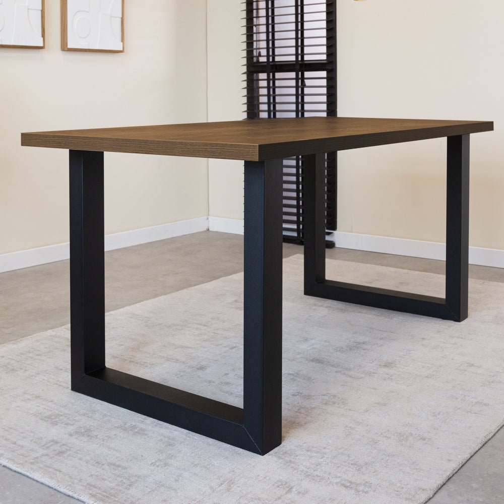 Dining table Lenzo Walnut Upoot Black