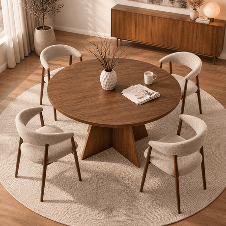 Eetkamertafel rond Walnoot - 120 cm - Mary