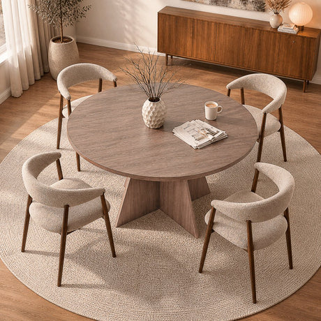 Eettafels-Eetkamertafel rond Walnoot - 120 cm - Mary-Dimehouse