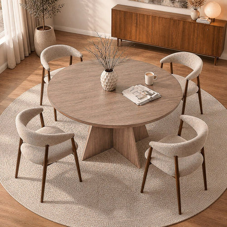 Eettafels-Eetkamertafel rond Walnoot - 120 cm - Mary-Dimehouse