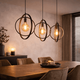 Hanglamp Industrieel - zwart -rond metaal - Otan 3-lichts