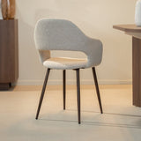 Eetkamerstoelen-Japandi Eetkamerstoel Zand - Open rug - Walnootlook Frame - Aki-Dimehouse