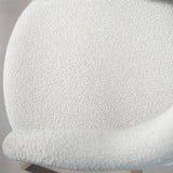 Eetkamerstoelen-Japandi Eetkamerstoel Beige Bouclé Suki - Eikenlook Frame - Met Armleuning-Dimehouse