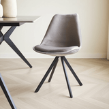 Eetkamerstoel Jace Velvet Grijs - Zonder Armleuningen