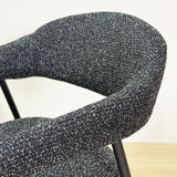 Eetkamerstoel Bouclé Zwart Lisa - Zwart Frame