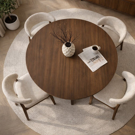 Eetkamertafel rond Walnoot Mary - 125 cm