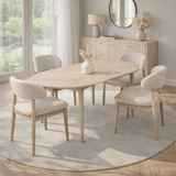 Eettafel Travertine Melamine uitschuifbaar 100-130 cm - Vienna