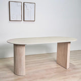 Eettafel Jimi 180x90 cm travertin beige