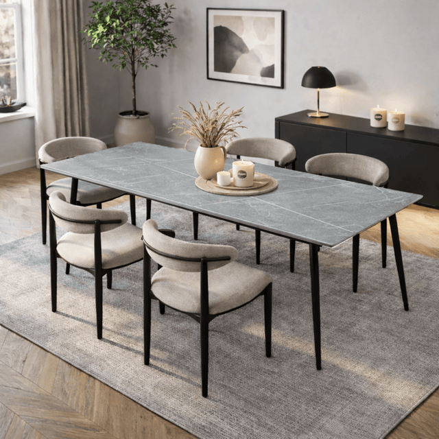 Eettafels - Eettafel Sintered Stone Marmerlook Grijs - Jules - Dimehouse