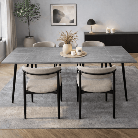 Eettafel Sintered Stone Marmerlook Grijs - Jules