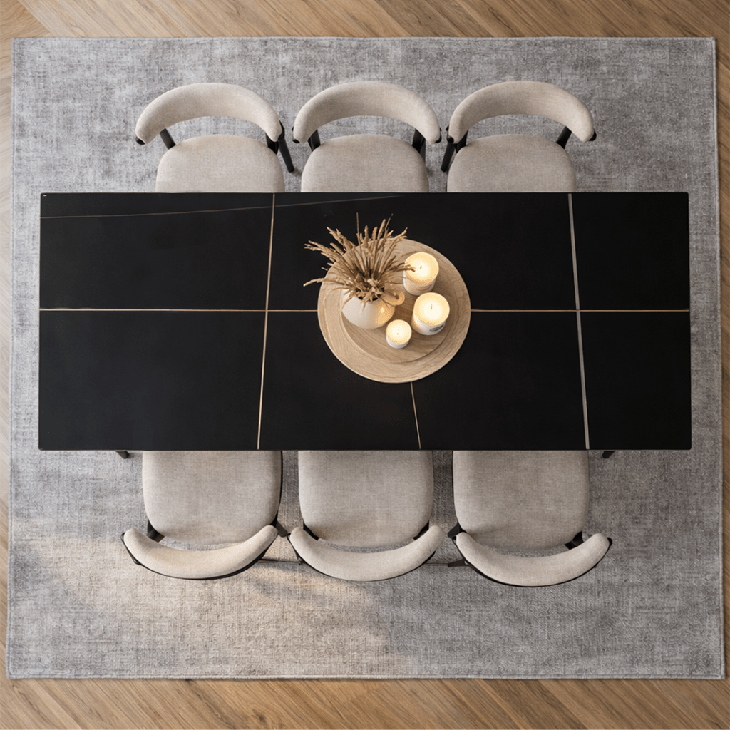 Eettafels - Eettafel Sintered Stone Marmerlook Zwart - Jules - Dimehouse