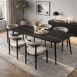 Eettafels - Eettafel Sintered Stone Marmerlook Zwart - Jules - Dimehouse