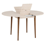 Eettafel Travertine en Walnoot Melamine uitschuifbaar 100-130 cm - Vienna