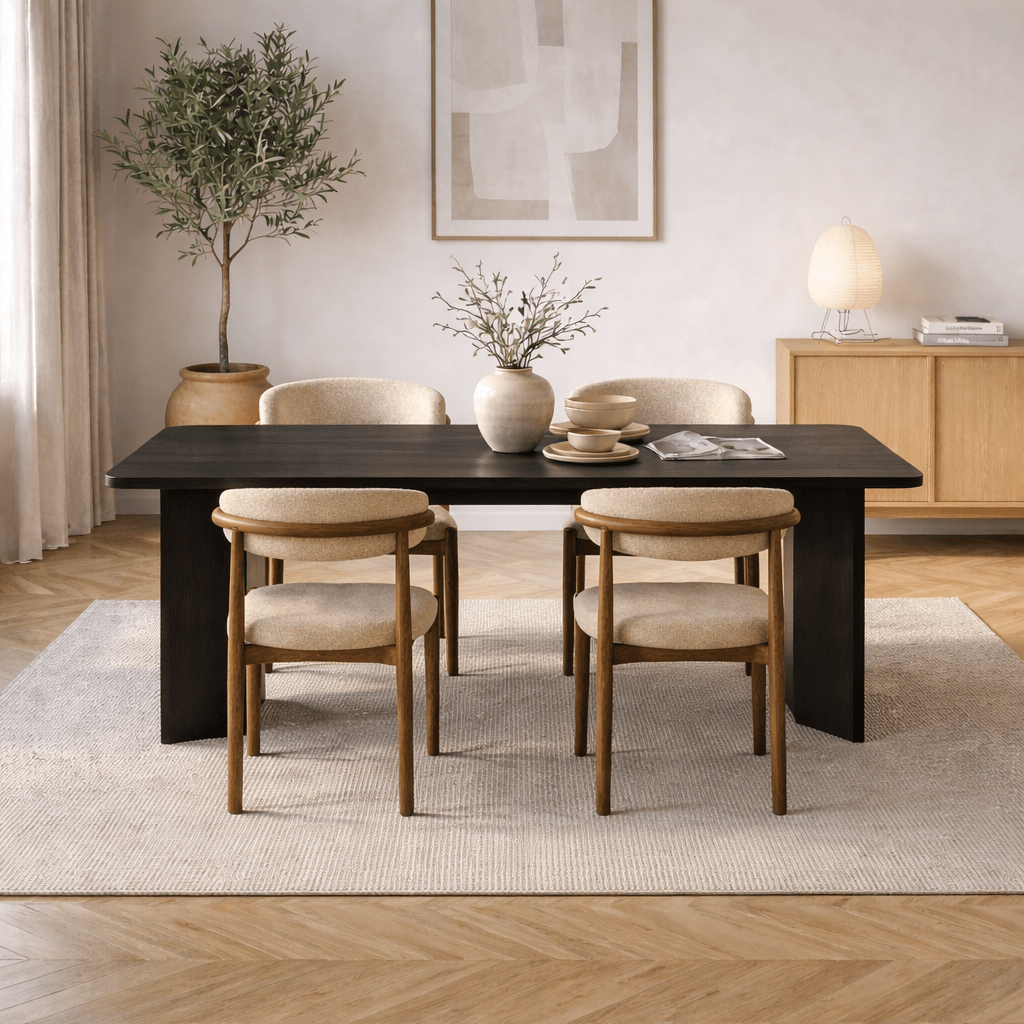 Eettafel Zwart Melamine rechthoekig 180x89,5x75 cm - Linova