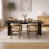 Eettafel Zwart Melamine rechthoekig 180x89,5x75 cm - Linova