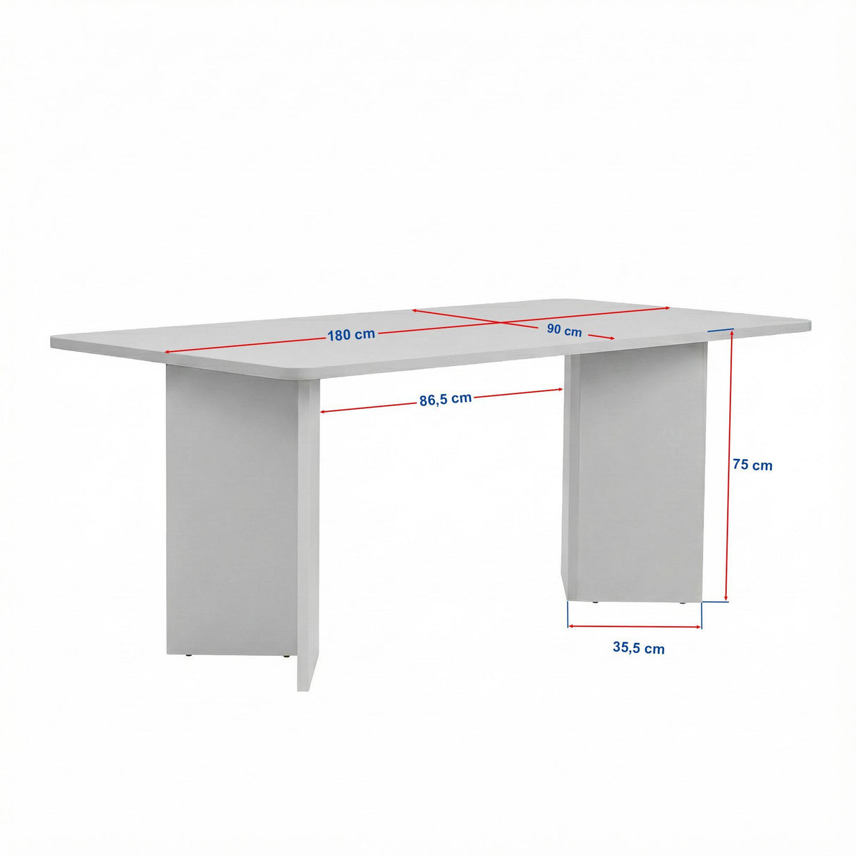 Eettafel Zwart Melamine rechthoekig 180x89,5x75 cm - Linova