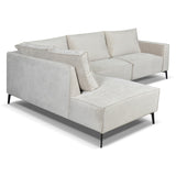 Hoekbank Yara met chaise longue rechts chenille beige