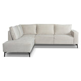 Hoekbank Yara met chaise longue links chenille beige