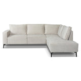 Hoekbank Yara met chaise longue rechts chenille beige