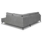 Hoekbank Yara met chaise longue rechts chenille grijs