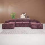 Banken-U-bank paars chenille stof - 342x165 cm - Shane-Dimehouse