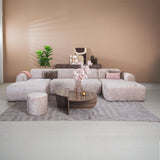 Banken-U-bank zand chenille stof - 342x165 cm - Shane-Dimehouse