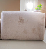 Banken-U-bank zand chenille stof - 342x165 cm - Shane-Dimehouse