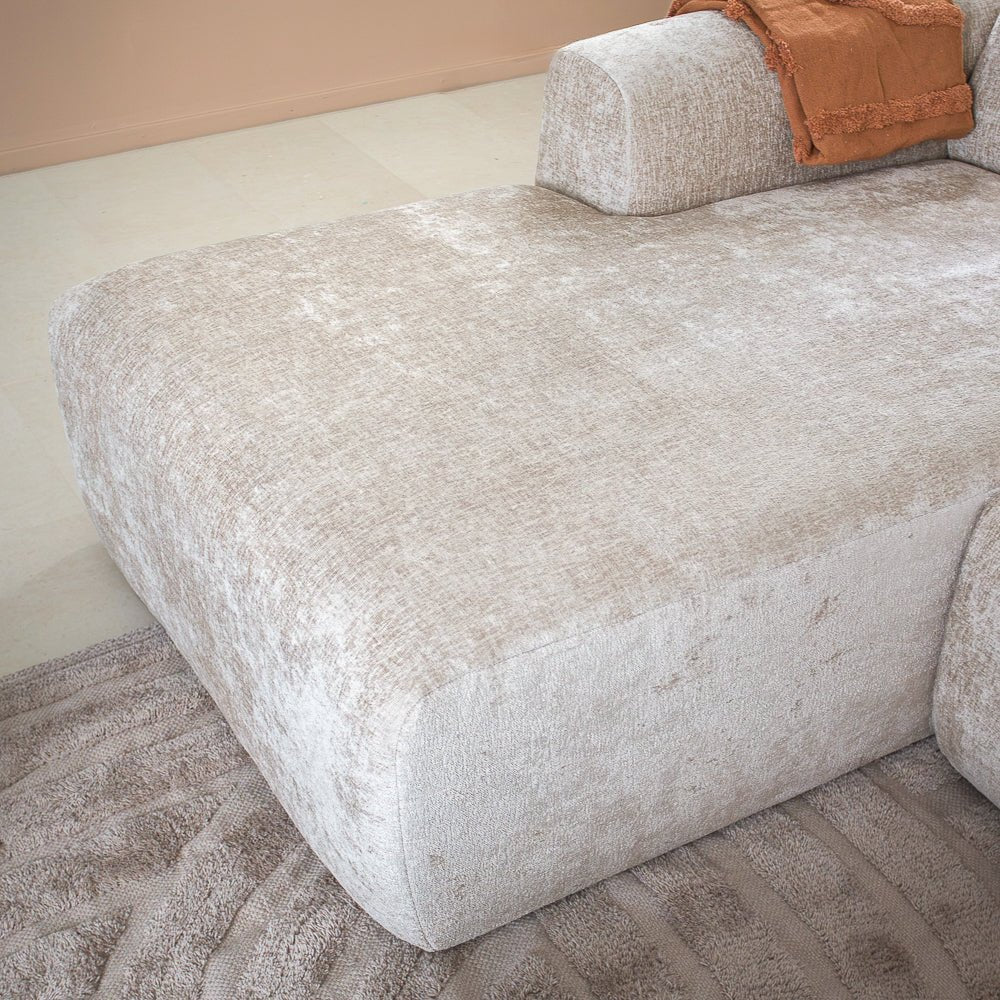 Banken-U-bank beige chenille stof - 342x165 cm - Shane-Dimehouse