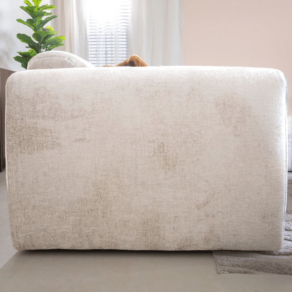 Banken-Hoekbank beige chenille stof - 292x170 cm - Shane - rechts-Dimehouse