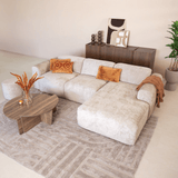 Banken-Hoekbank beige chenille stof - 292x170 cm - Shane - rechts-Dimehouse