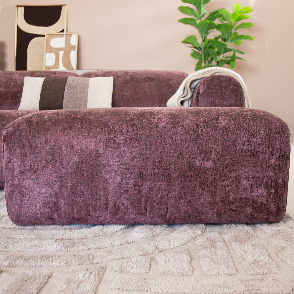 Banken-Hoekbank paars chenille stof - 292x170 cm - Shane - rechts-Dimehouse