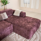Banken-Hoekbank paars chenille stof - 292x170 cm - Shane - rechts-Dimehouse