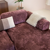 Banken-Hoekbank paars chenille stof - 292x170 cm - Shane - rechts-Dimehouse