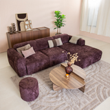 Banken-Hoekbank paars chenille stof - 292x170 cm - Shane - rechts-Dimehouse