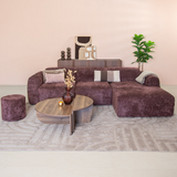 Banken-Hoekbank paars chenille stof - 292x170 cm - Shane - rechts-Dimehouse