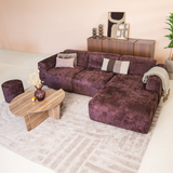 Banken-Hoekbank paars chenille stof - 292x170 cm - Shane - rechts-Dimehouse