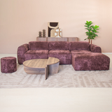 Banken-Hoekbank paars chenille stof - 292x170 cm - Shane - rechts-Dimehouse
