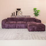 Banken-Hoekbank paars chenille stof - 292x170 cm - Shane - rechts-Dimehouse