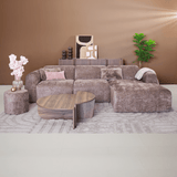 Banken-Hoekbank taupe chenille stof - 292x170 cm - Shane - rechts-Dimehouse