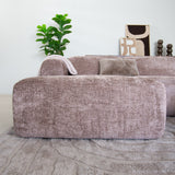 Hoekbank taupe chenille stof - 272x170 cm - Shane - links